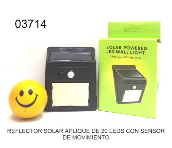 Imagen de REFLECTOR SOLAR APLIQUE DE 20 LEDS CON SENSOR DE MOVIMIENTO 10.24